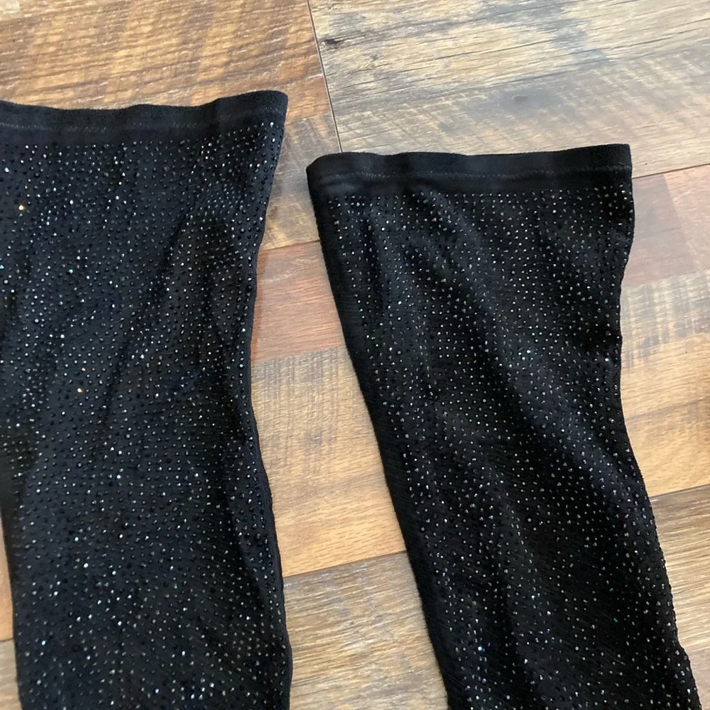 Elegant Black Over-the-Knee Boots with Clear Heels